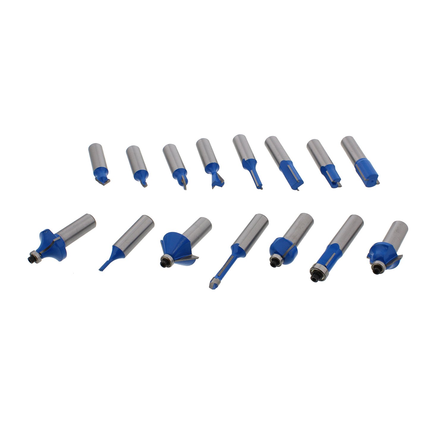 ABN 1/2in Shank Tungsten Carbide Router Bits for Woodworking - Wood Router Bit Set 15p Straight, Dovetail, Chamfer, Ogee - Image 3