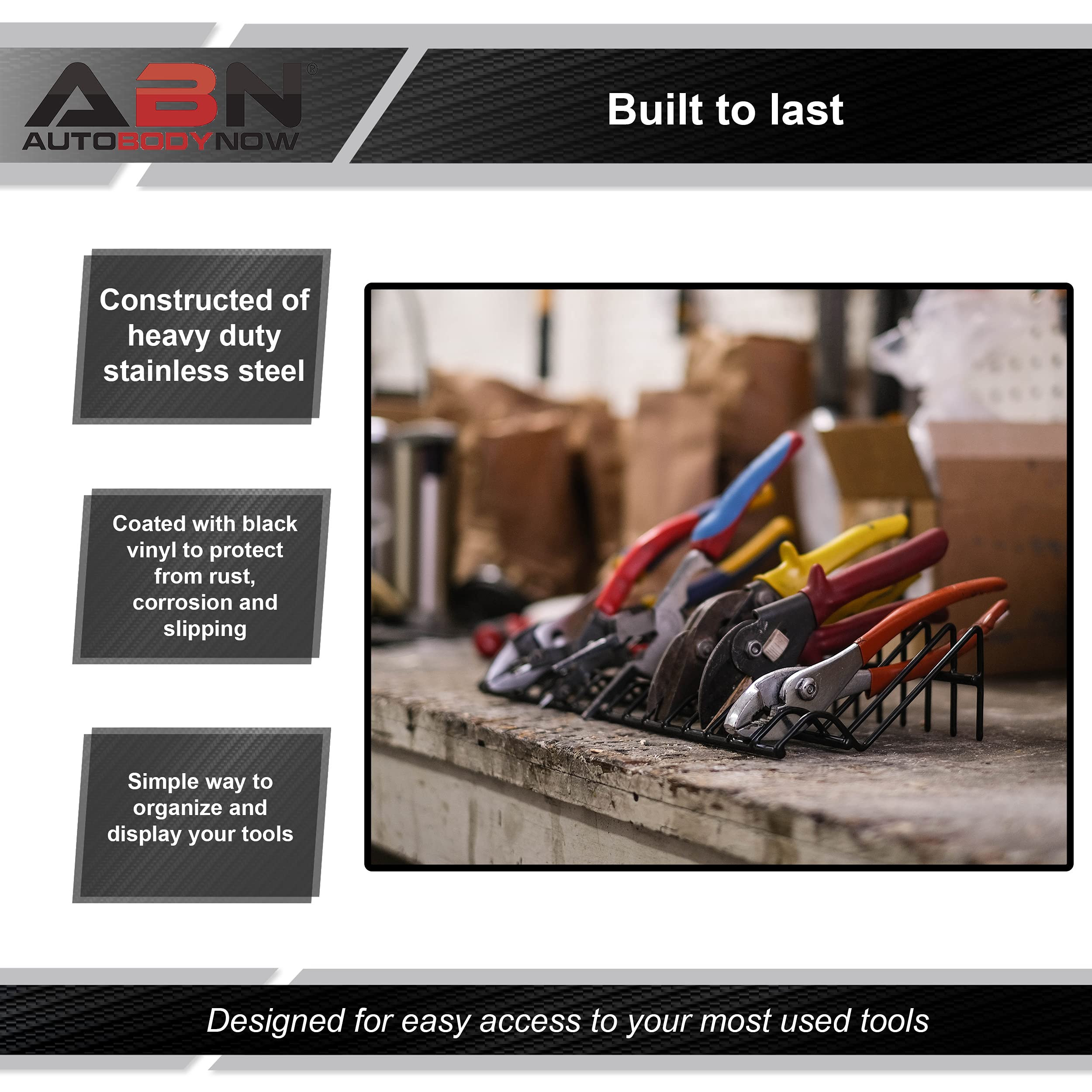 ABN 16pc Pliers Holder in Black - Wrench, Cutters, Hand Tool Organizers Storage Rack - Image 4