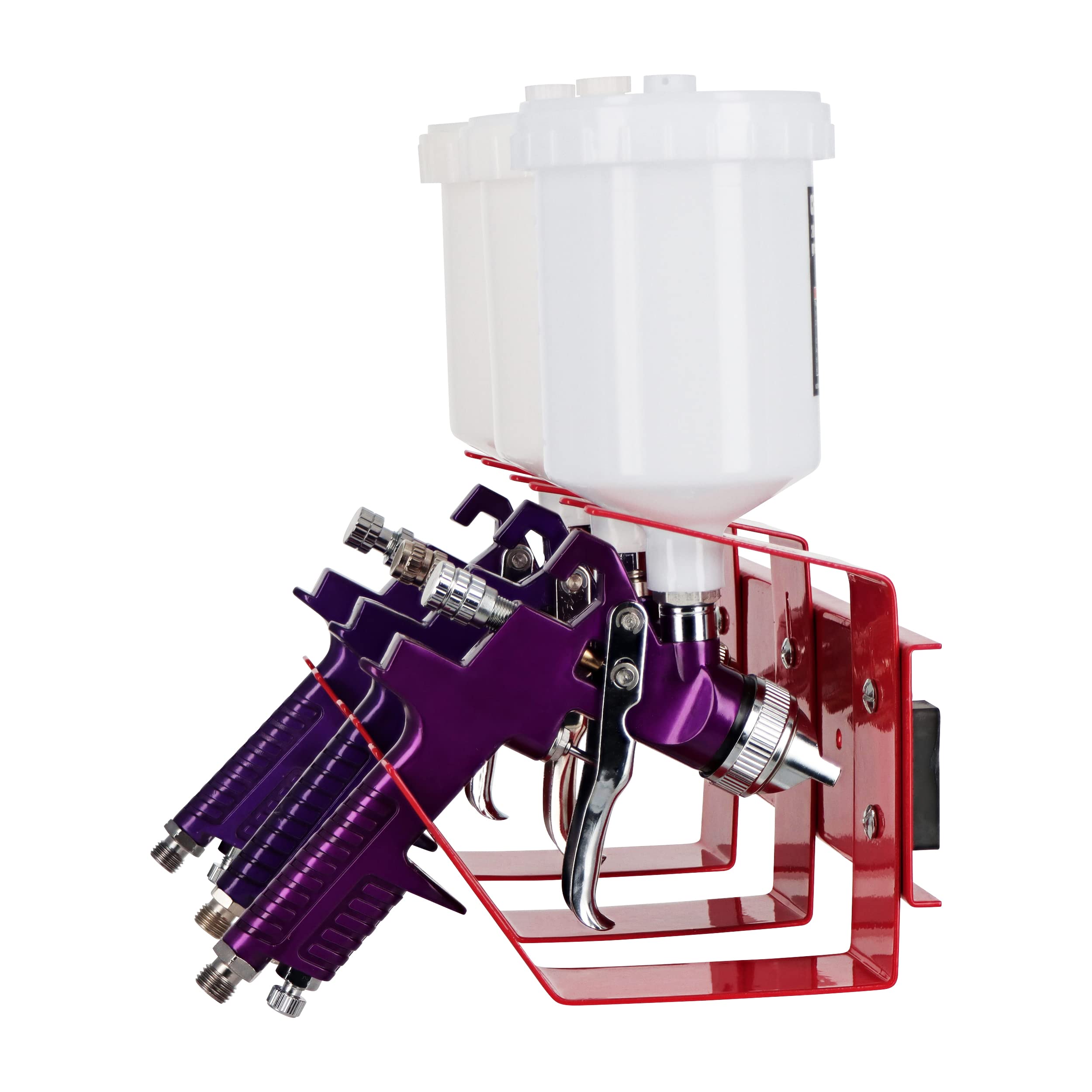 ABN 3 Hook Gravity Spray Gun Holder Triple Paint Gun Rack - 12in Magnetic Auto Paint Gun Holder for Gravity Feed Sprayer - Image 6