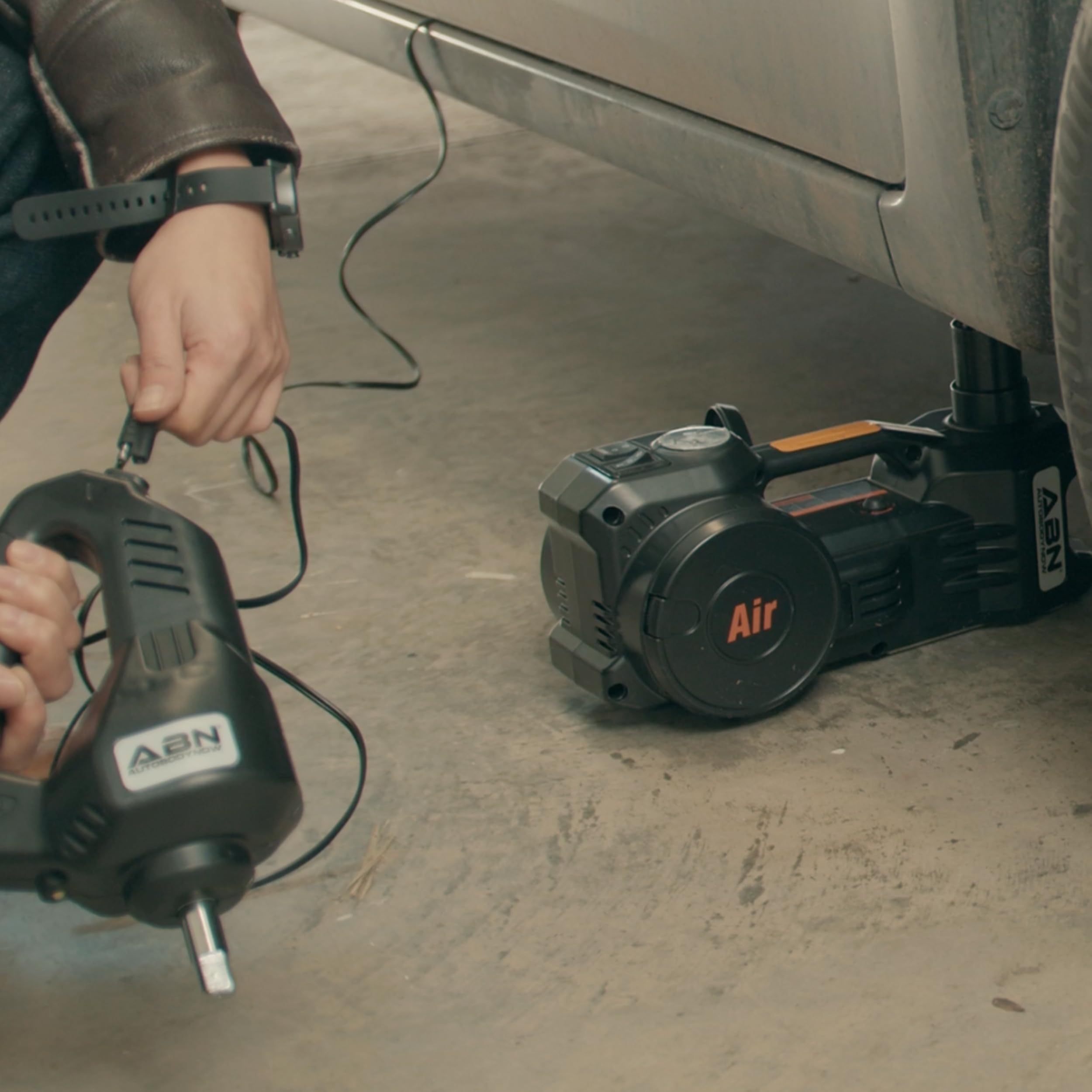 ABN 3-in-1 Electric 3-Ton Car Hydraulic Floor Jack, Tire Inflator Air Pressure Gauge, Impact Wrench Automotive Service - Image 7