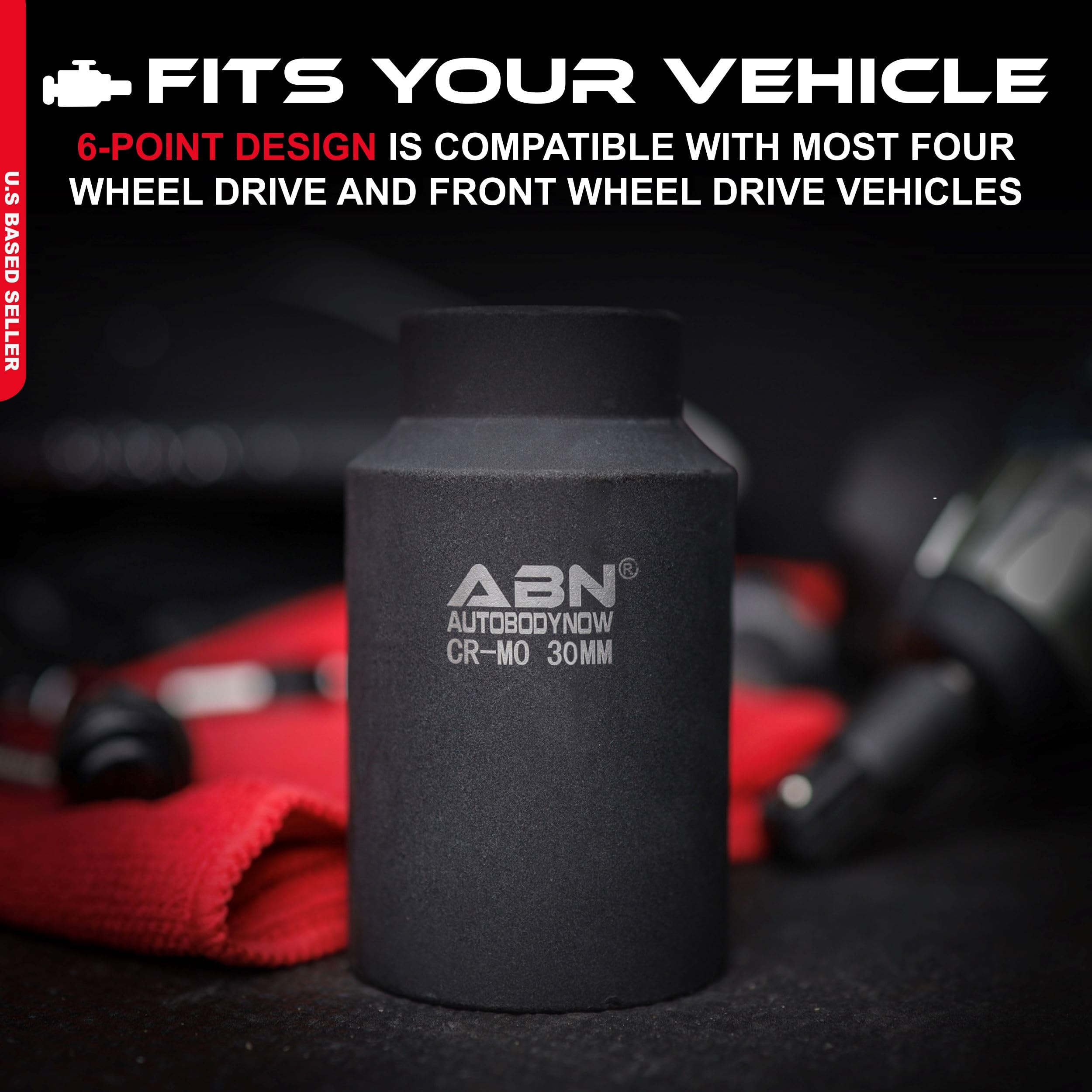 ABN Axle Nut Socket, 30mm, 1/2in Drive, 6 Point – Universal for All Vehicle 6pt Installation, Removal, Repair - Image 3