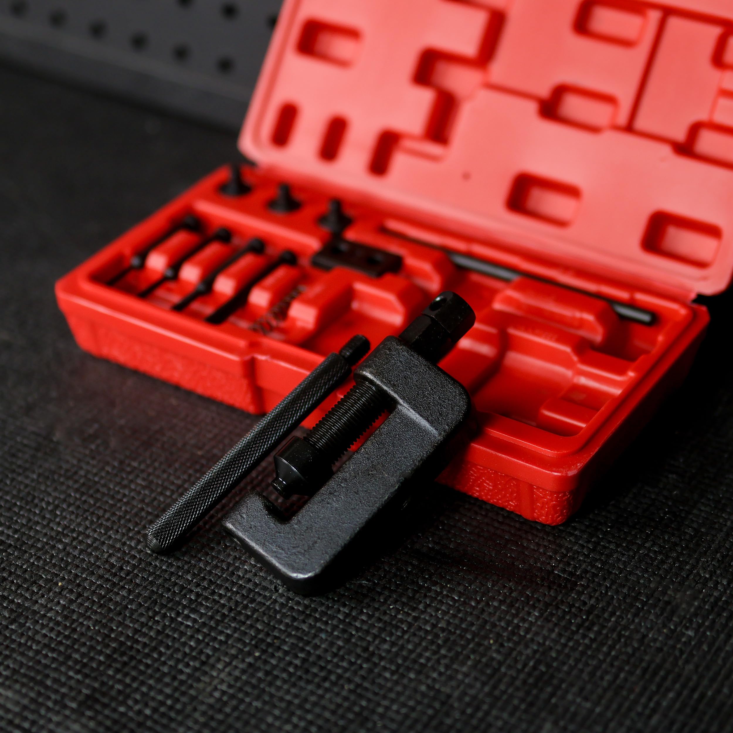 ABN Chain Breaker Tool Kit with Storage Case - 13 Piece Rivet and Roller Chain Link Removal Tool for 35 to 630 Motorcycle, Bike, ATV Chains - Image 5