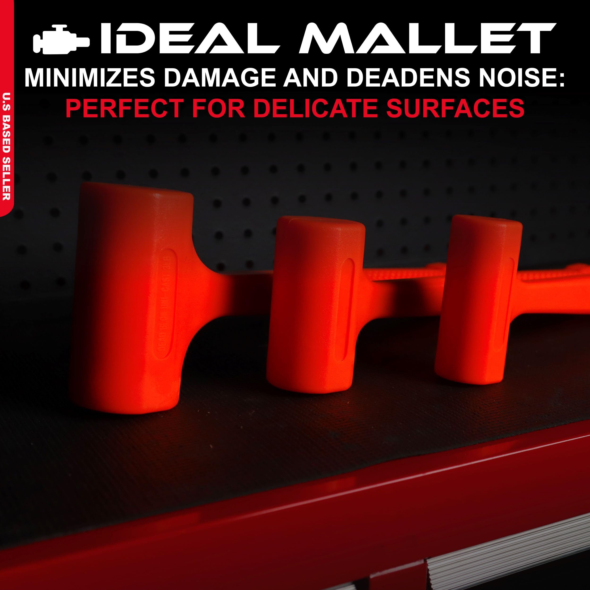 ABN Dead Blow Hammer 3-Piece Set – 1, 2, and 3 lb Pound – Unicast Mallets with Non-Marring Rubber Coating - Image 3