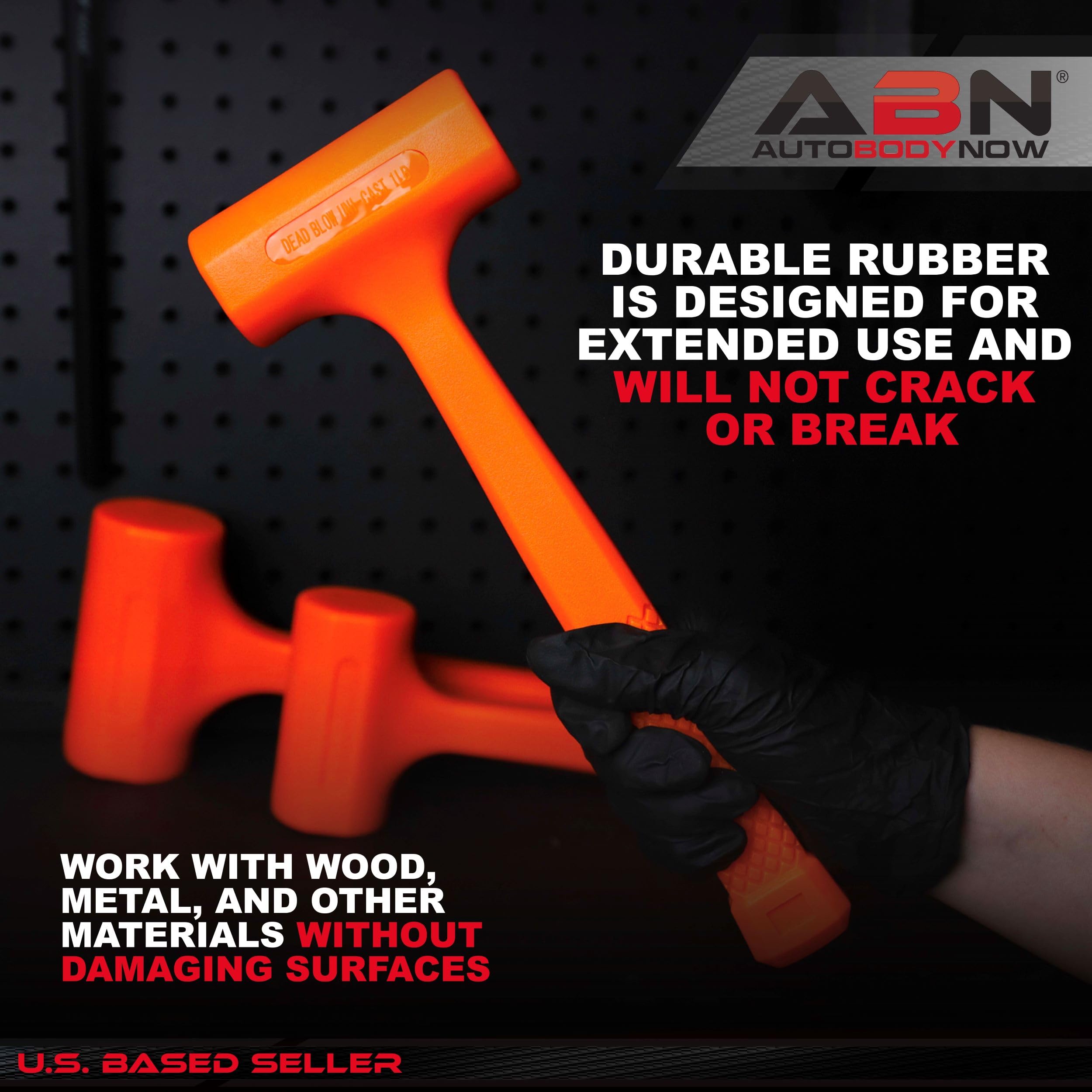 ABN Dead Blow Hammer 3-Piece Set – 1, 2, and 3 lb Pound – Unicast Mallets with Non-Marring Rubber Coating - Image 4