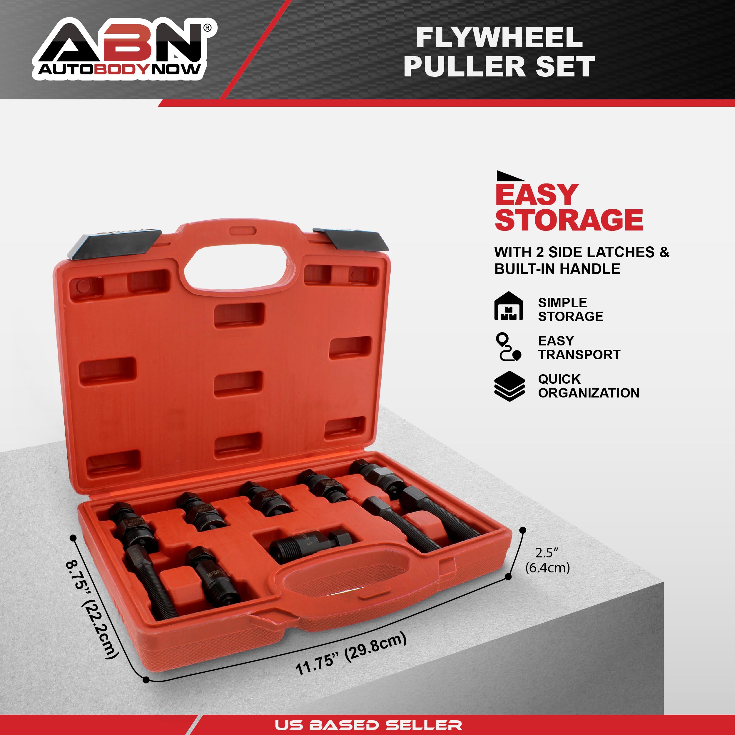 ABN Fly Wheel Puller Motorcycle Flywheel Puller Set Flywheel Puller Tool, Universal Flywheel Puller Set – Metric, 10pc - Image 5