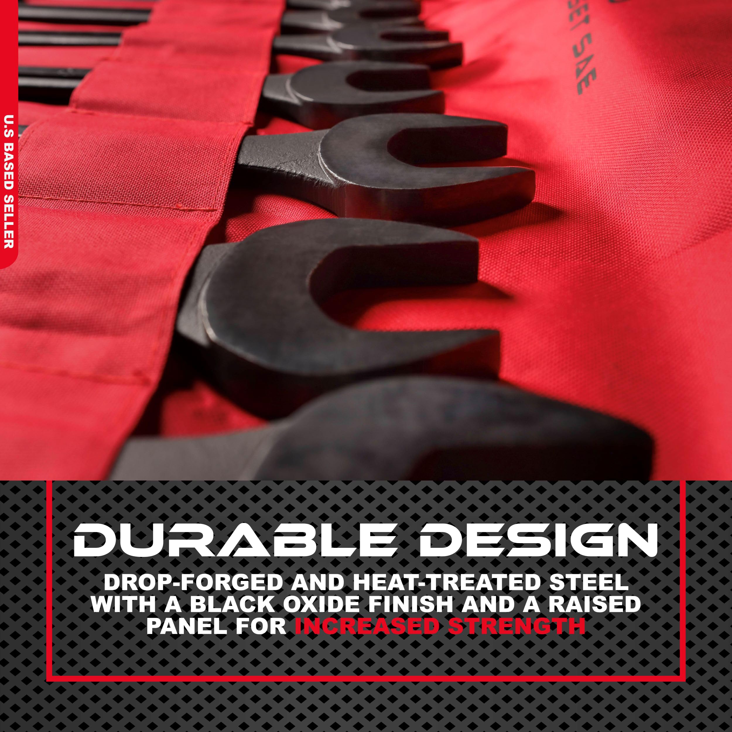 ABN Large Combination Wrench Set SAE 1-5/16 to 2in - Standard 10 Piece Jumbo Open End Wrench Set - Image 5