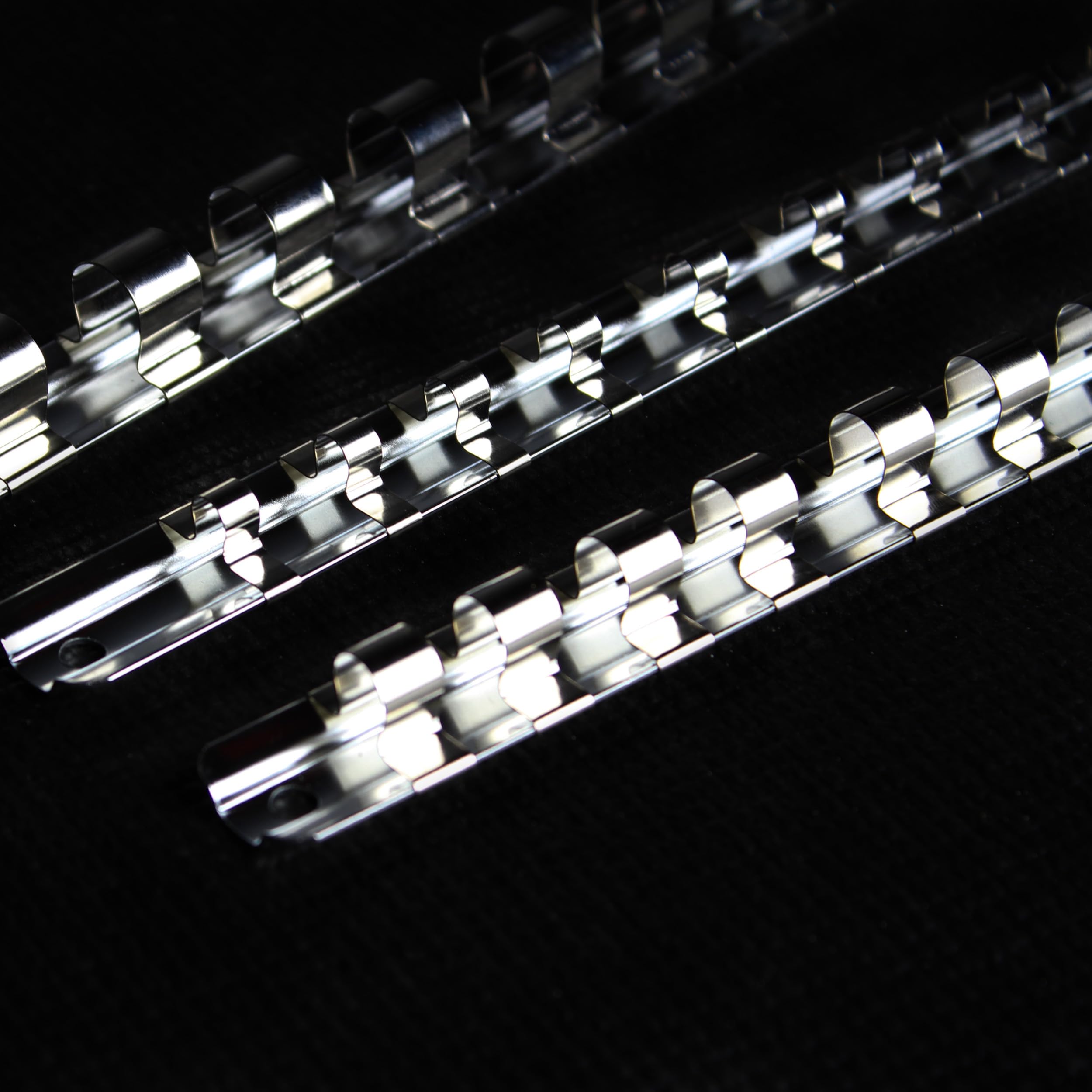 ABN Metal Socket Organizer Tray - 3pc Set 1/4in, 3/8in, 1/2in Drive Socket Tray & Clips - Image 6