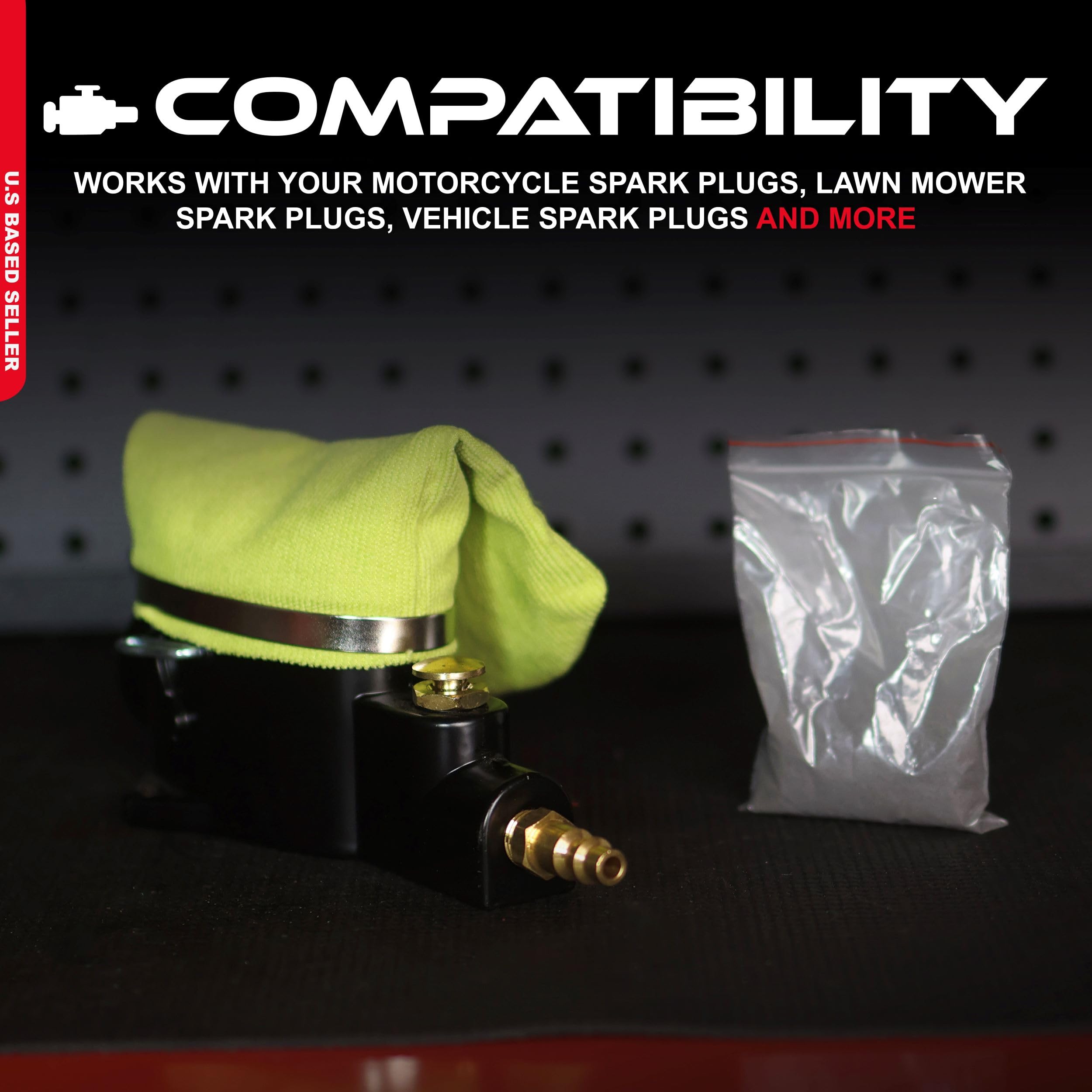 ABN Pneumatic Spark Plug Cleaner – Spark Plug Sandblaster Plug Cleaner Tool with Abrasive, Universal Sparkplug Cleaner - Image 3