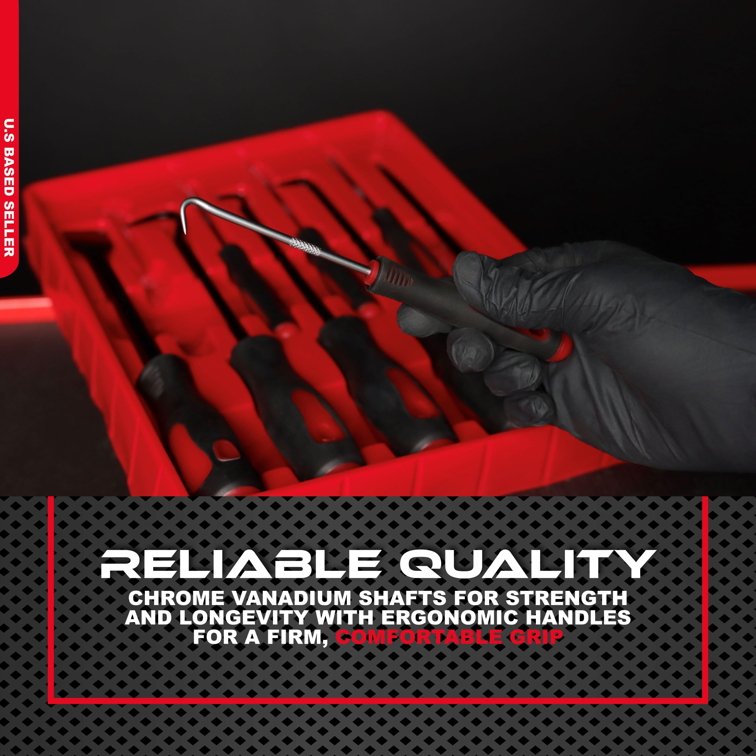 ABN Precision Scraper, Hook, and Pick 9-Piece Set – Small 6.5in and Large 10in Automotive and Electronic Tools - Image 5