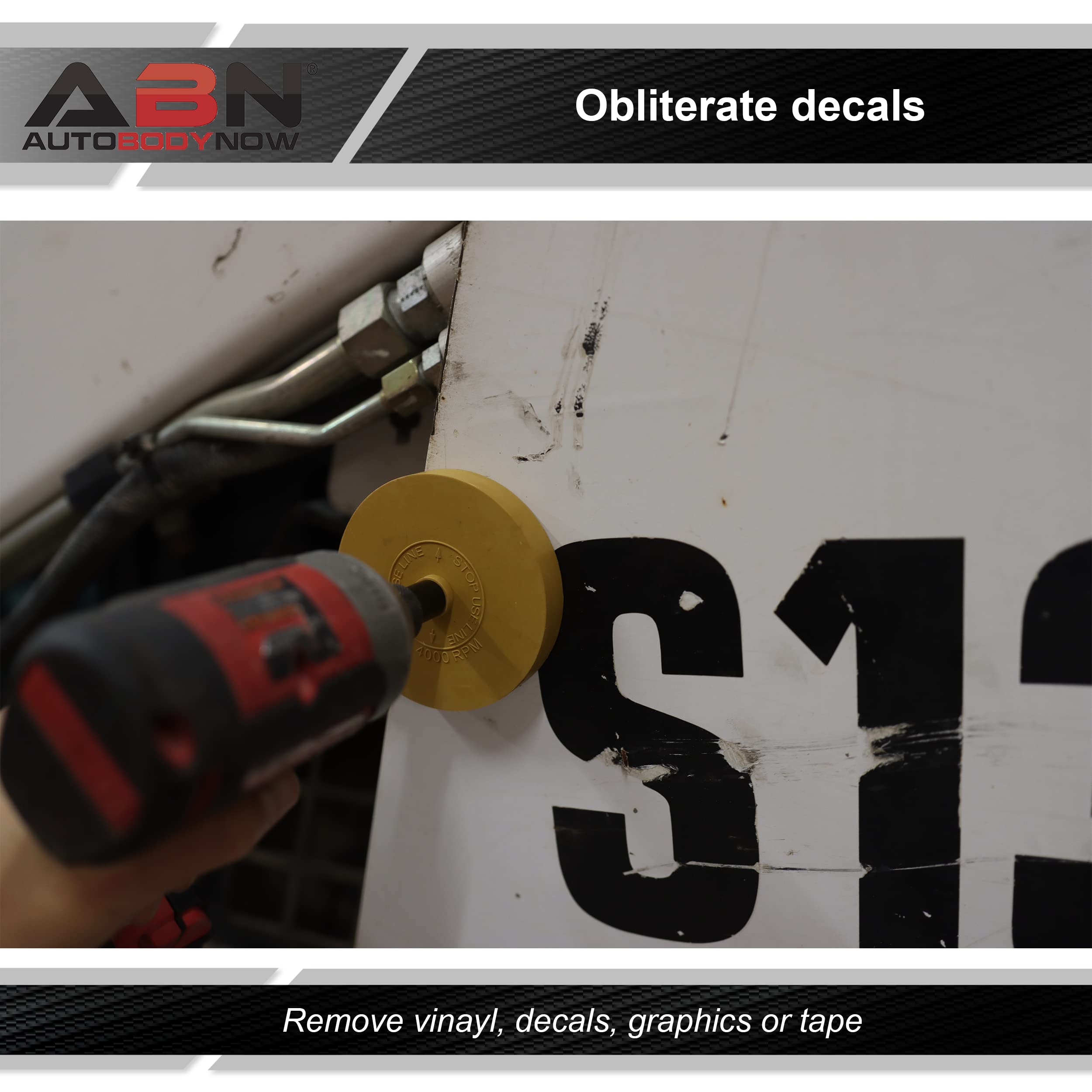 ABN Rubber Eraser Wheel 4in Pad & Adapter 1-Pack – Pinstripe, Adhesive Remover, Vinyl Decal, Graphics Removal Tool - Image 3