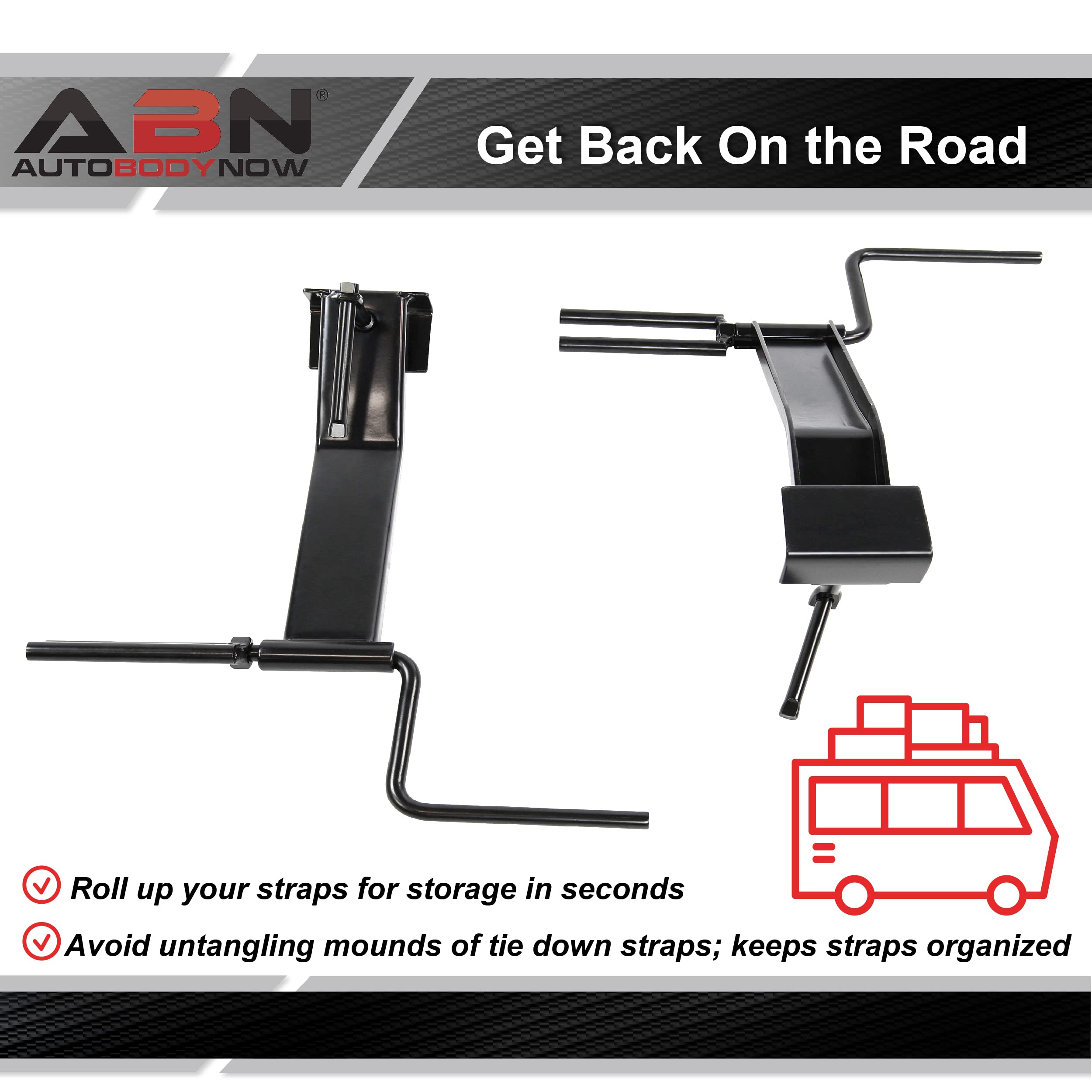 ABN Truck Strap Winder for Flatbed Trailer 2pk - 4 Inch Crank Tool Roll Up Cargo Tie Down Load Strap Roller for Truckers - Image 3