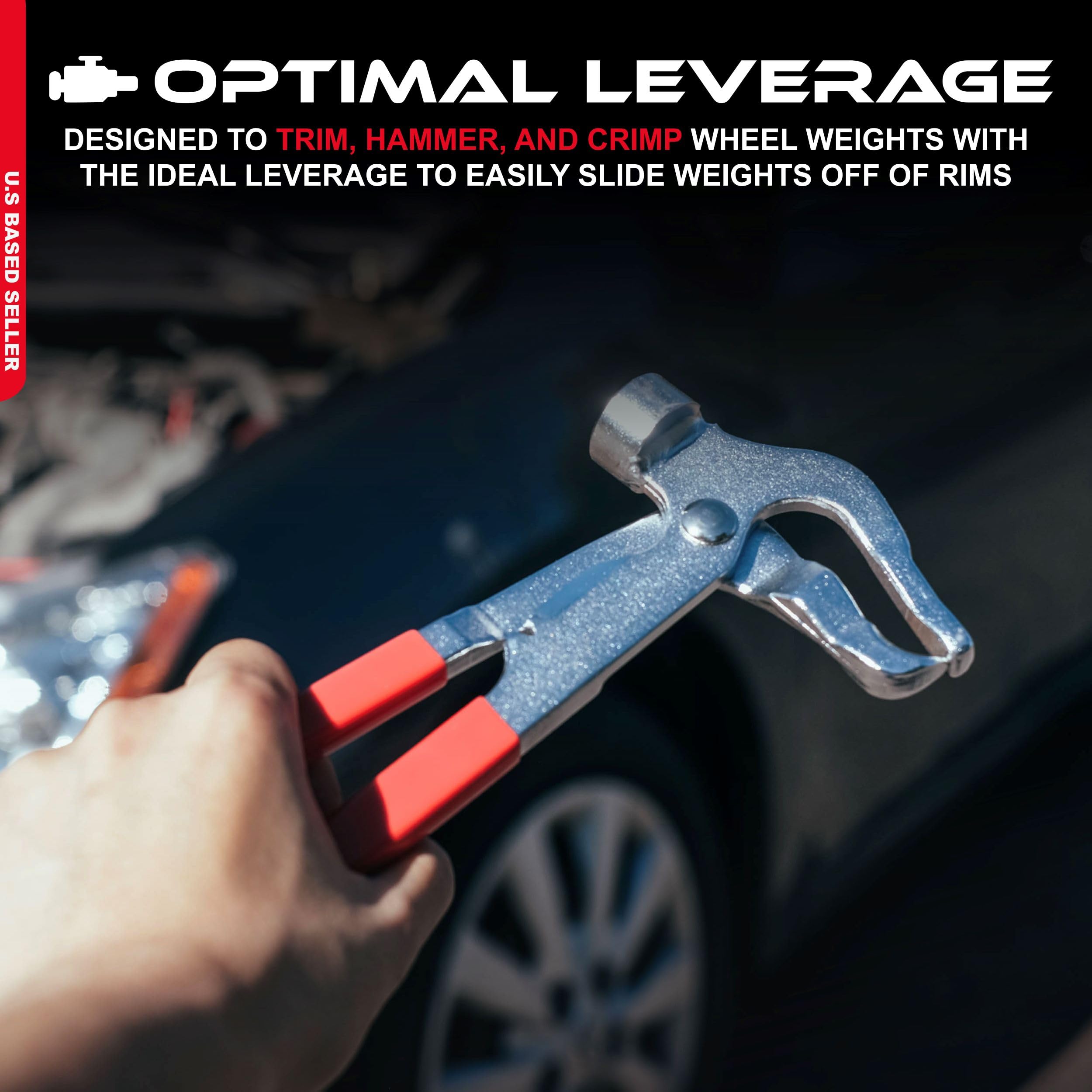 ABN® | Wheel Weight Pliers – Wheel Weight Hammer Tool Tire Weight Removal Tool - Image 3